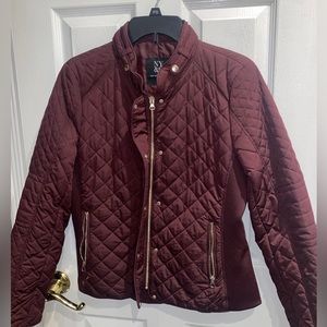 Women’s NY & Company quilted jacket burgundy size M